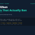 Terminal showing fail2ban-regex returning zero lines from a wrong journalmatch unit name