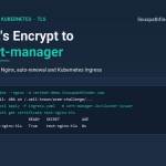 Terminal showing a certbot nginx plugin failure and a successful cert-manager Certificate resource in Kubernetes
