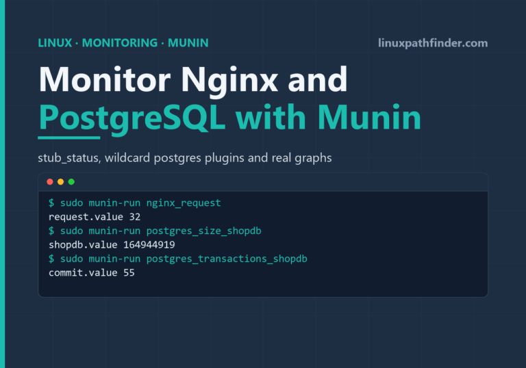 Monitoring Nginx and PostgreSQL with Munin plugins using munin-run