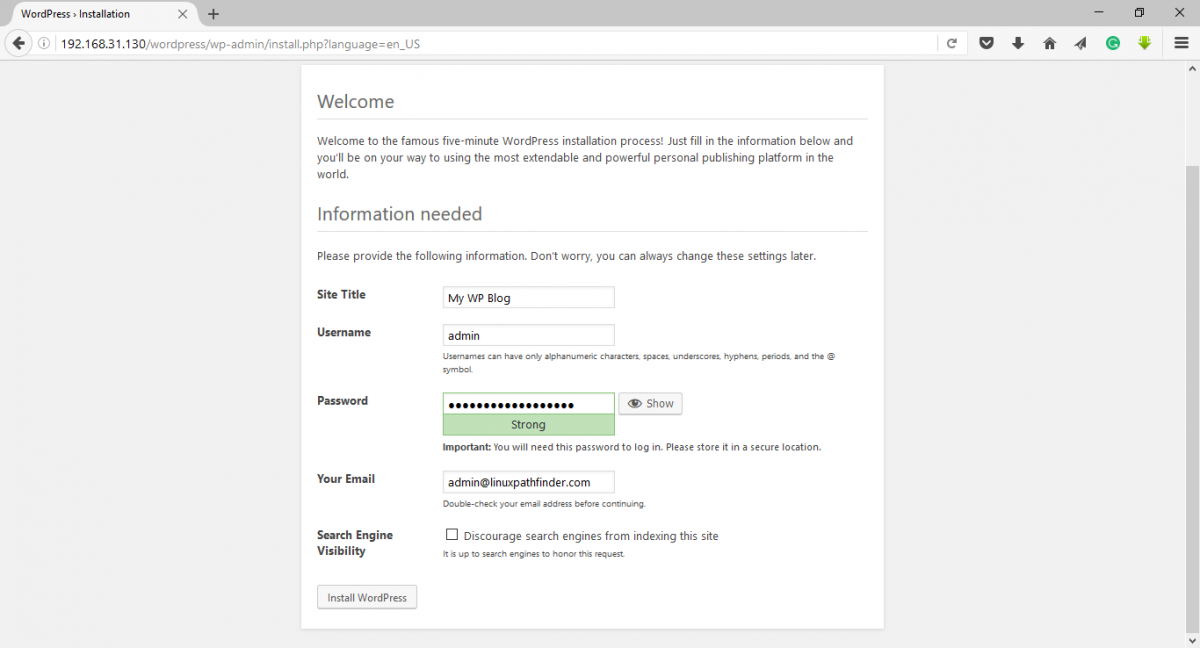 Title Username Password Email