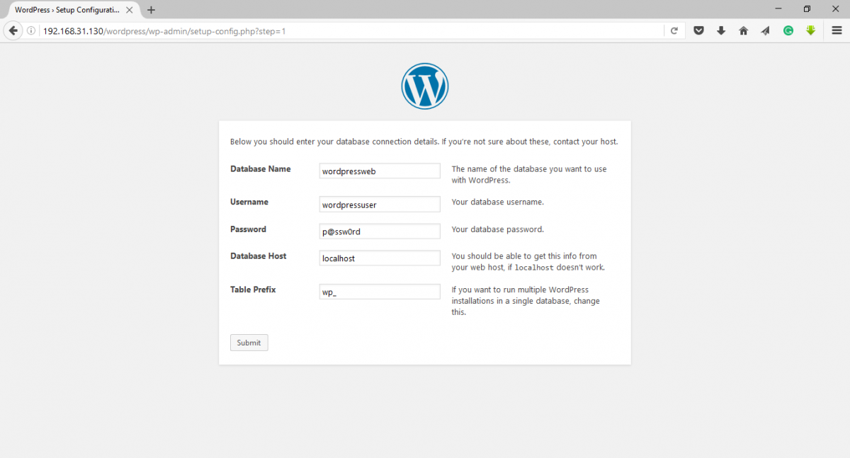 Wordpress Database Information
